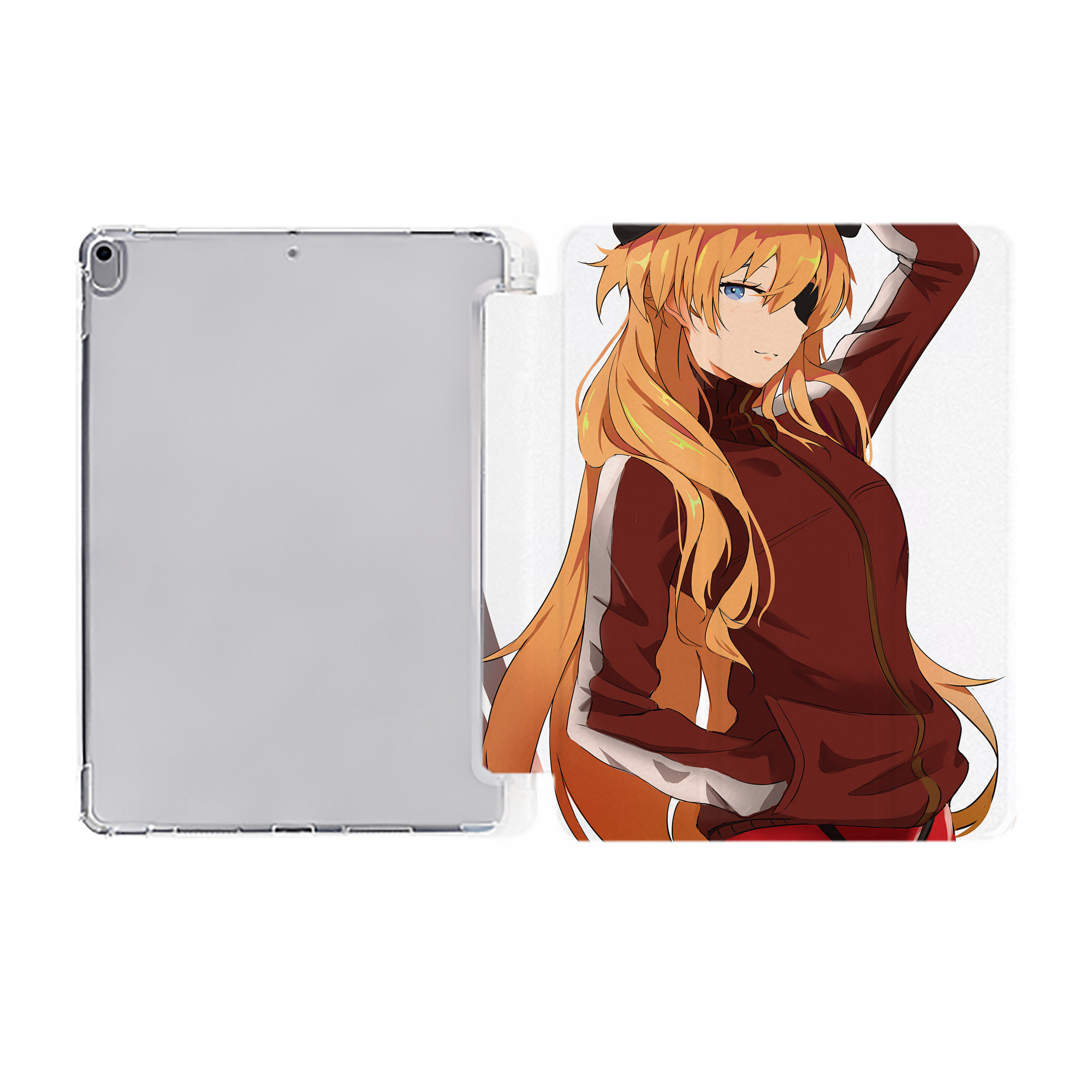 （画像用） EVA 新世紀エヴァンゲリオン IPad ケース ペン収納付き 三つ折りスタンド PUレザー×シリコン 対応機種9.5/10.5/10.9インチ